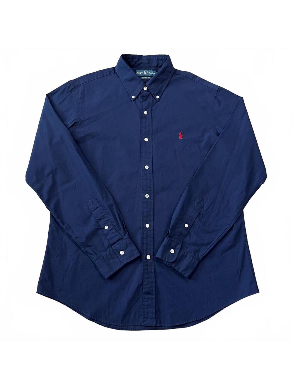 Ralph Lauren Mens Blue Long Sleeve Button Up Shirt Size Large